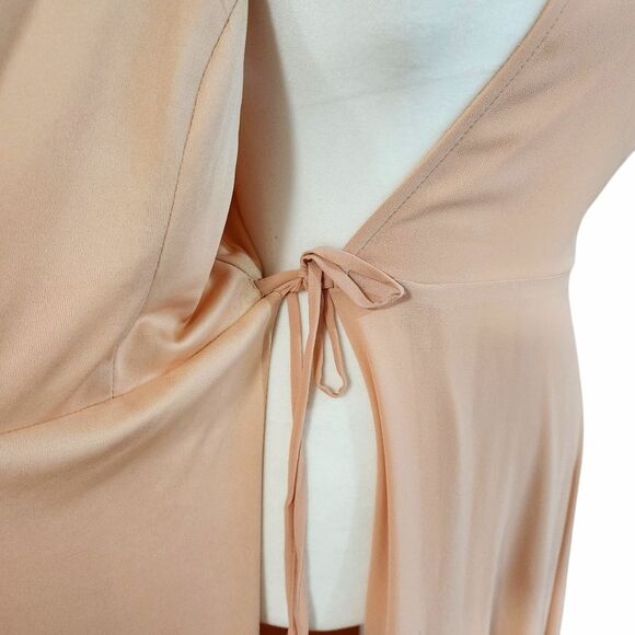 Lulus Crescendo Wrap Dress Blush Pink Maxi Flutter Sleeveless Women's Small - Picture 11 of 15